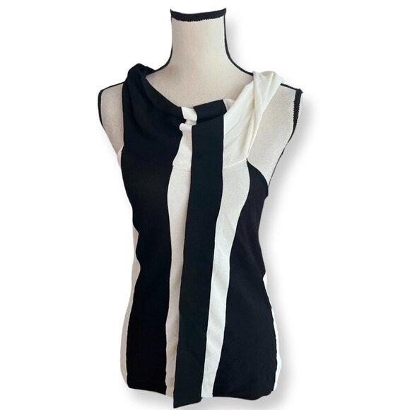 Pier Antonio Gaspari  black white unique top size 40 - Picture 1 of 5
